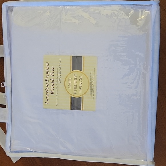 Elegant Comfort 6 pk fitted bottom sheets Twin/XL White wrinkle free 1500TC New… - Picture 2 of 6
